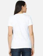 कॅट फाईट Women’s Classic T-Shirt – White | Marathi Cat Fight Tee - Image 2